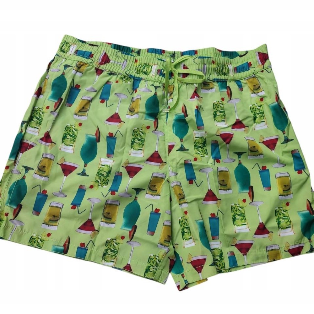 Men's Lime Cocktail Print Swim Board Shorts